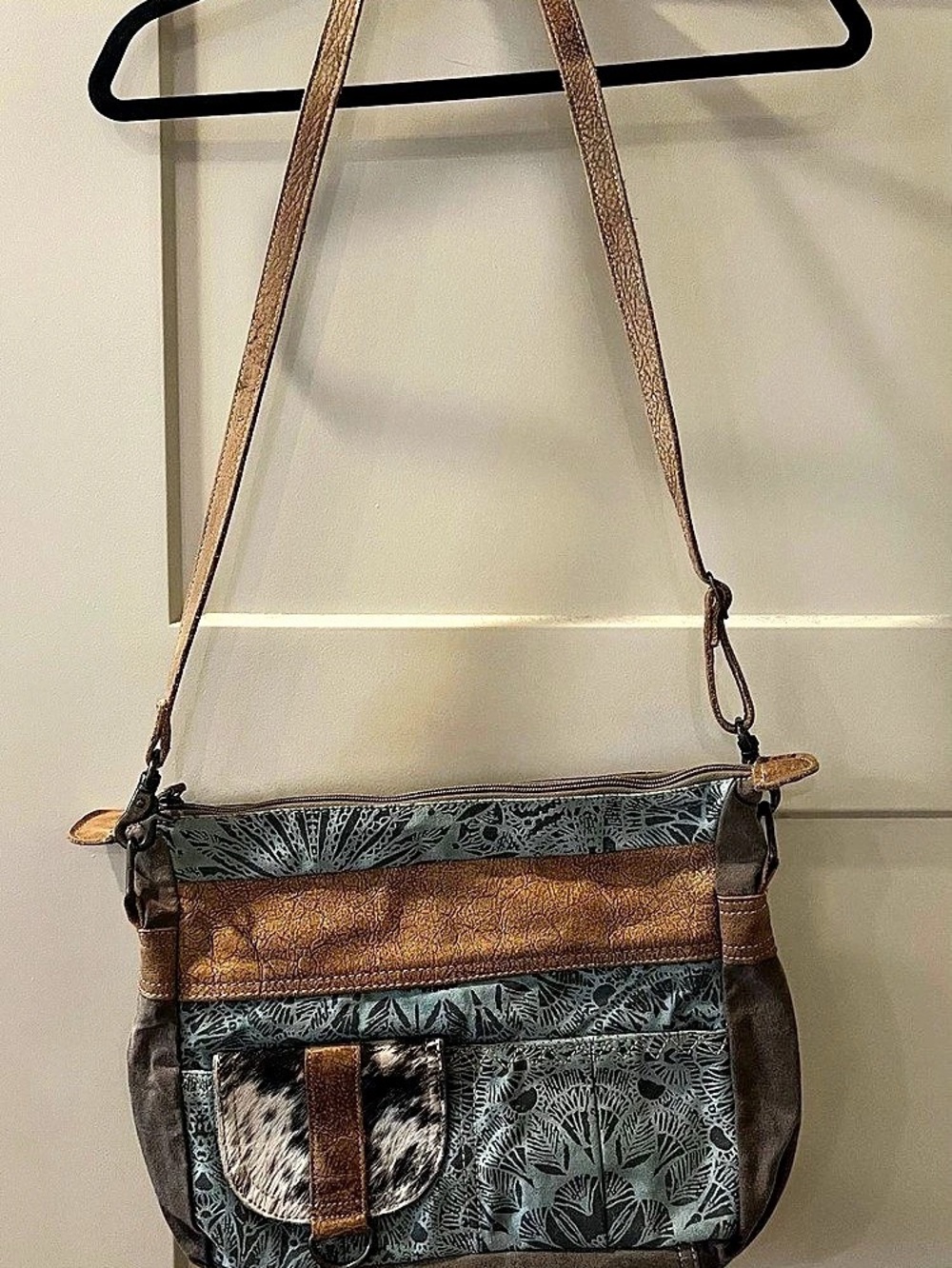 Myra Bag Brown & Blue Crossbody Bag